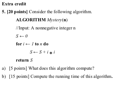 Solved Extra credit 5. [20 points] Consider the following | Chegg.com