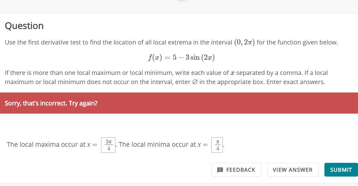 Solved Question Use the second derivative test to find the