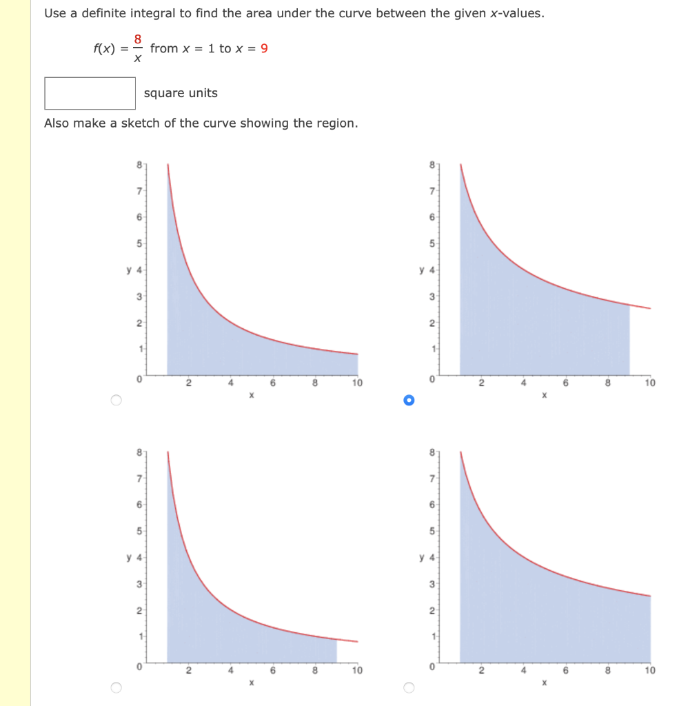 Solved Use a definite integral to find the area under the | Chegg.com