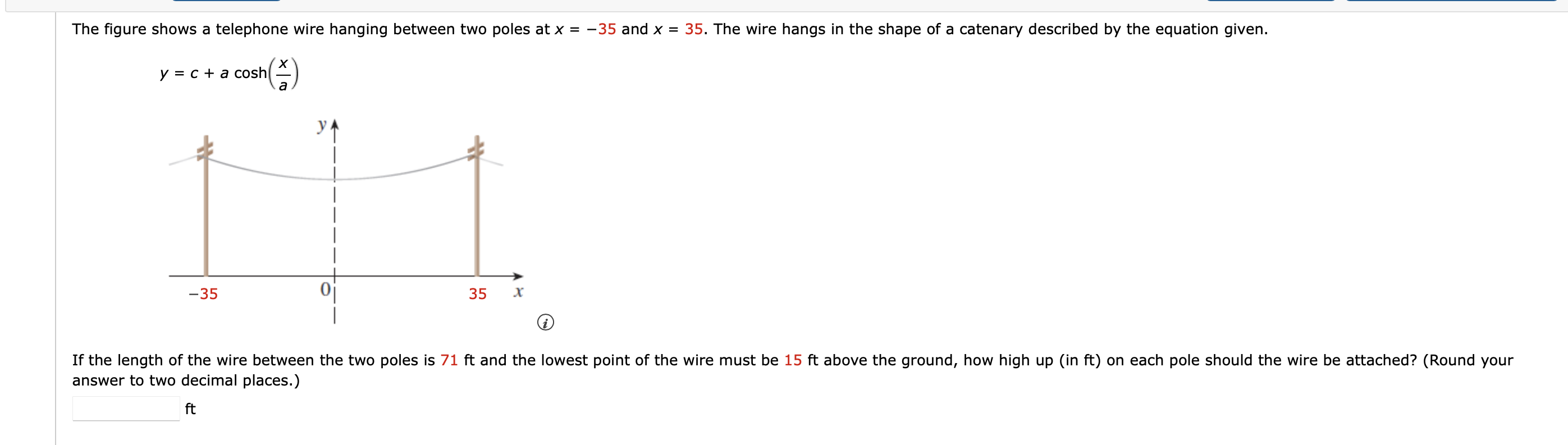 Solved The figure shows a telephone wire hanging between two | Chegg.com