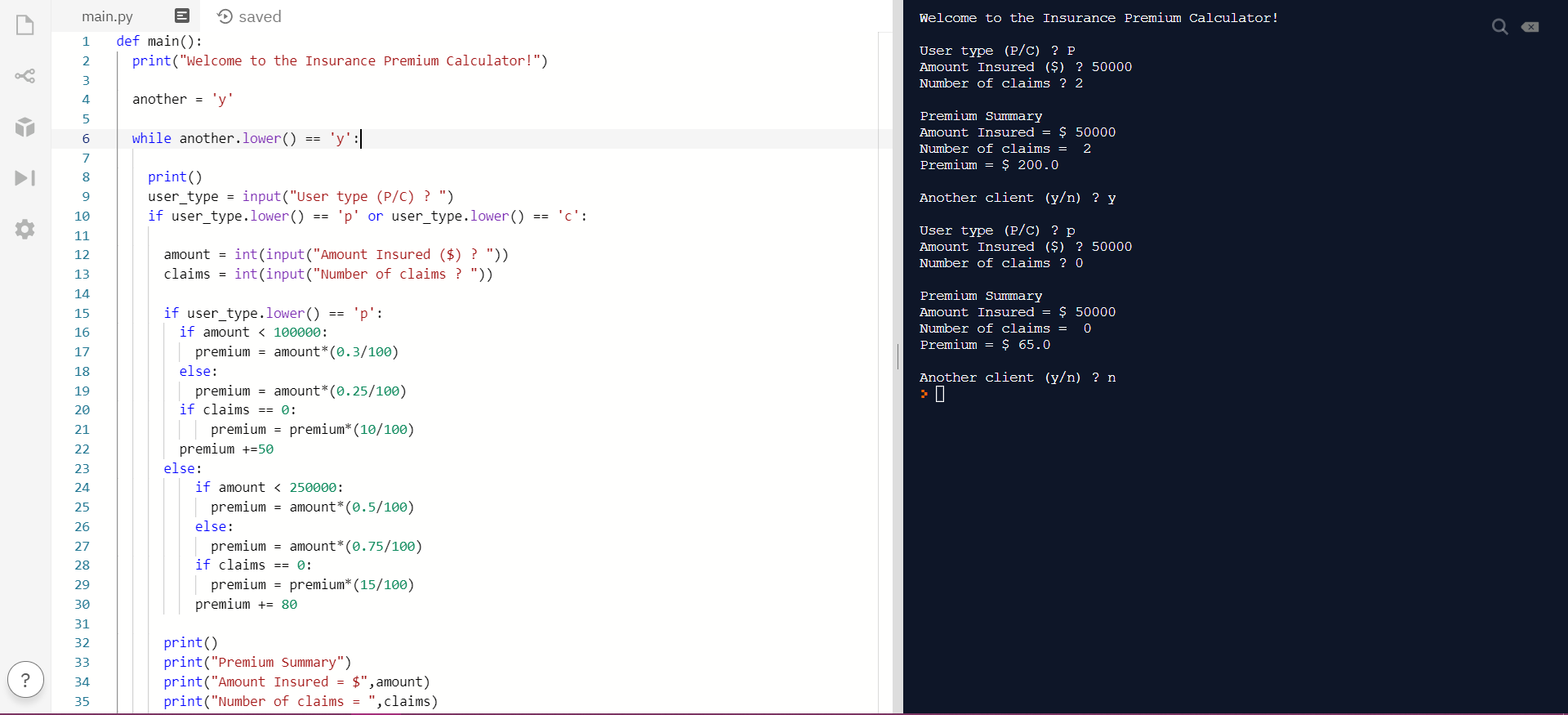 Solved I need help with my python coding in | Chegg.com