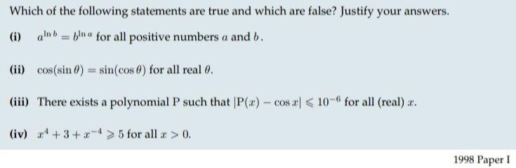 Solved Which of the following statements are true and which | Chegg.com