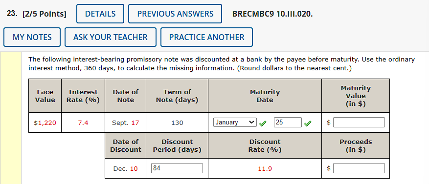 Solved The following interest-bearing promissory note was | Chegg.com