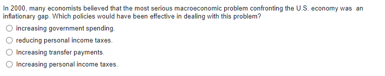 Solved In 2000, Many Economists Believed That The Most | Chegg.com