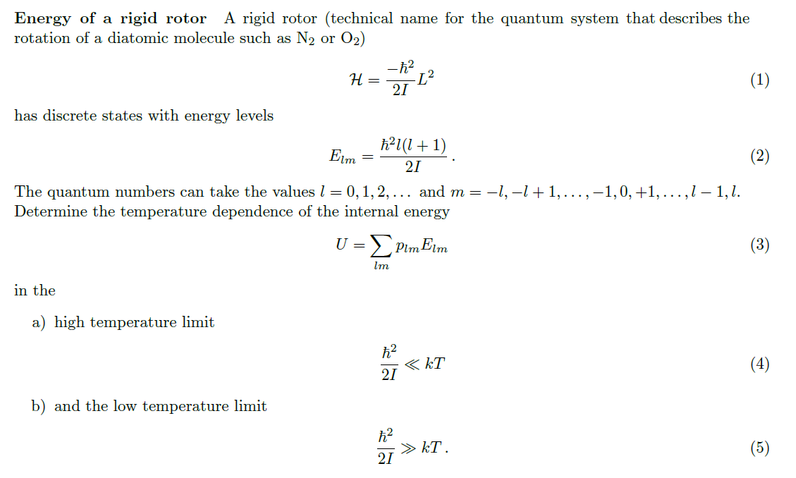 Solved H= Energy of a rigid rotor A rigid rotor (technical | Chegg.com