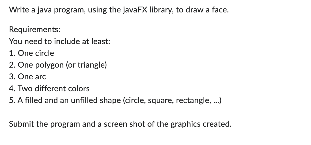 Solved ***Submit the graphics application (java program WITH | Chegg.com
