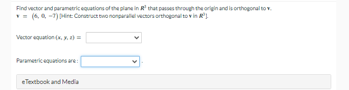 Solved Find vector and parametric equations of the plane in | Chegg.com