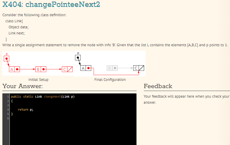 Solved X404: changePointeeNext2Consider the following class | Chegg.com