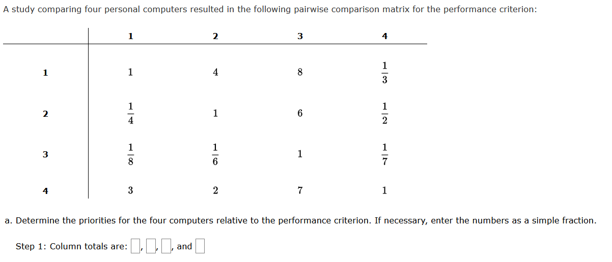 Solved A study comparing four personal computers resulted in | Chegg.com