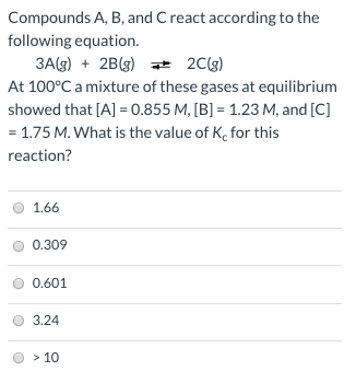 Solved Compounds A, B, and Creact according to the following | Chegg.com