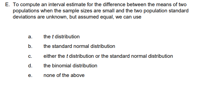 Solved To compute an interval estimate for the difference | Chegg.com