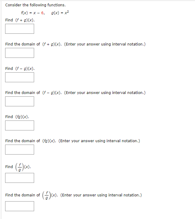 solved-consider-the-following-functions-f-x-x-6-g-x-chegg