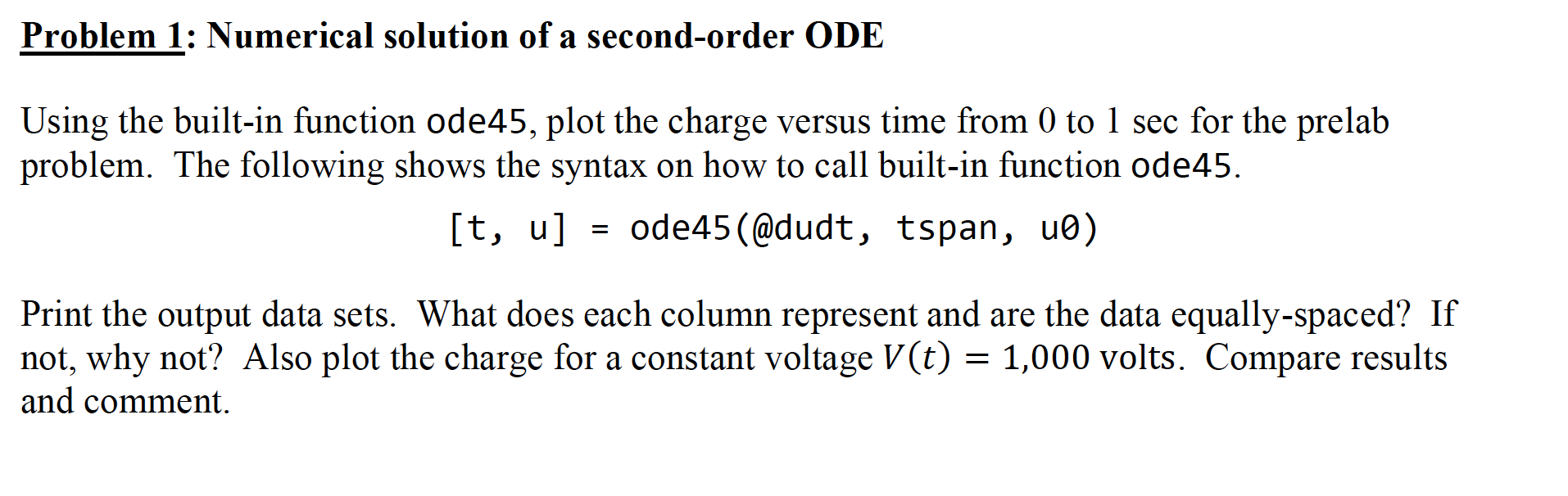Problem 1: Numerical solution of a second-order ODE | Chegg.com