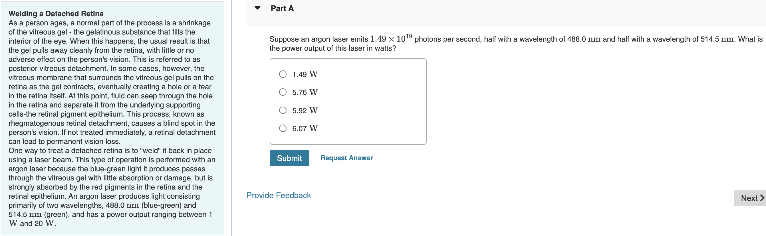 Solved Welding a Detached Retina As a person ages, a normal
