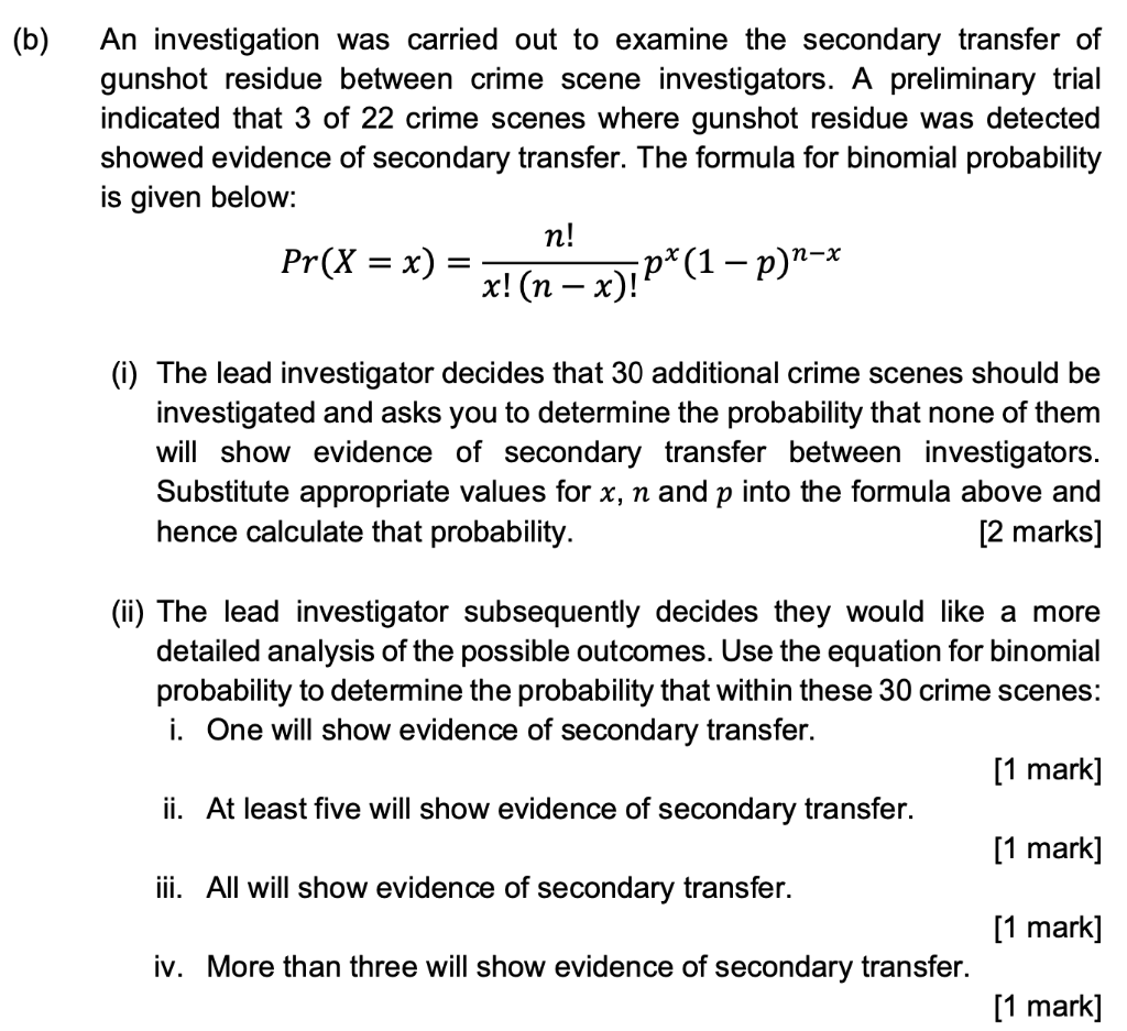 Solved (b) An Investigation Was Carried Out To Examine The | Chegg.com