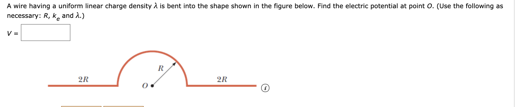 Solved A wire having a uniform linear charge density a is | Chegg.com