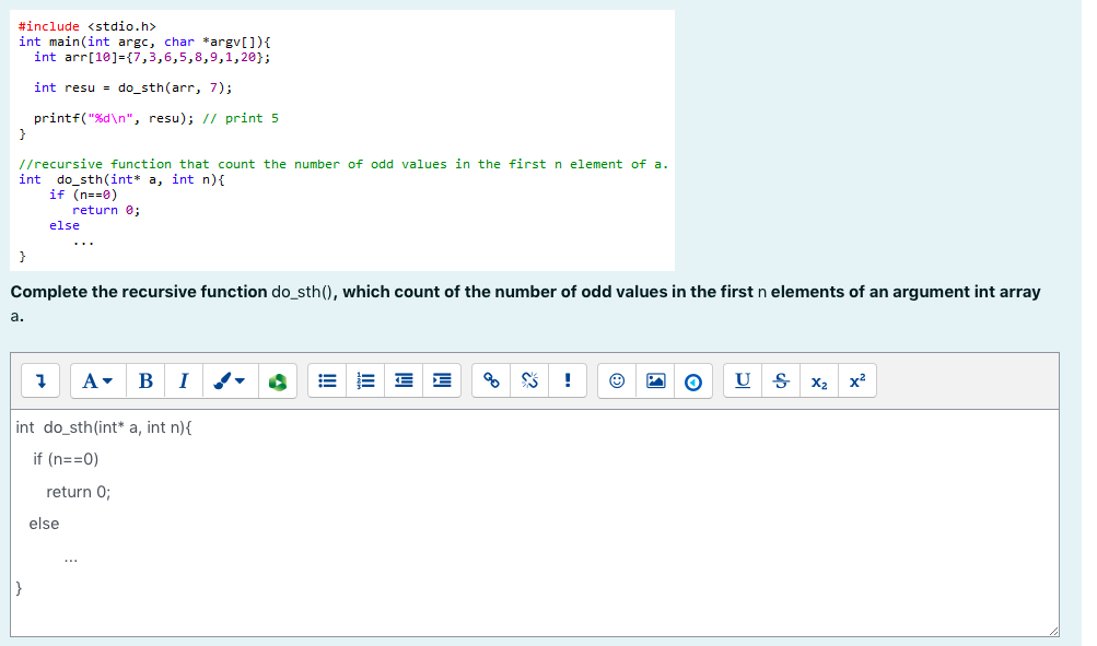 Solved #include int main(int arge, char *argv[]){ int | Chegg.com