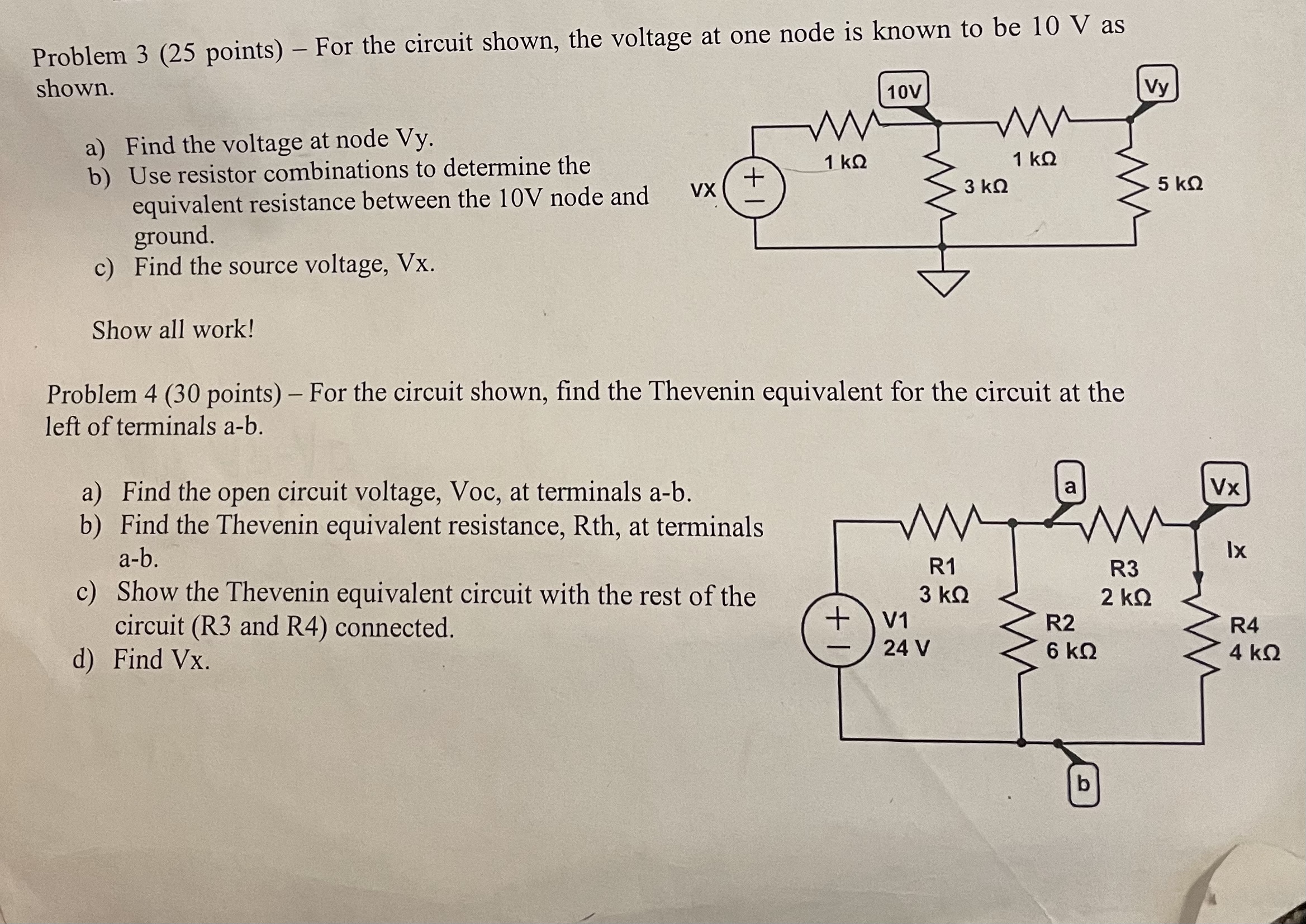 Solved Problem 3 ( 25 ﻿points) - ﻿For the circuit shown, the | Chegg.com