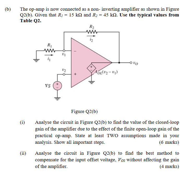 Solved (b) The Op-amp Is Now Connected As A Non-inverting | Chegg.com