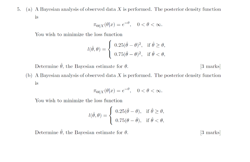 5 A A Bayesian Analysis Of Observed Data X Is P Chegg Com