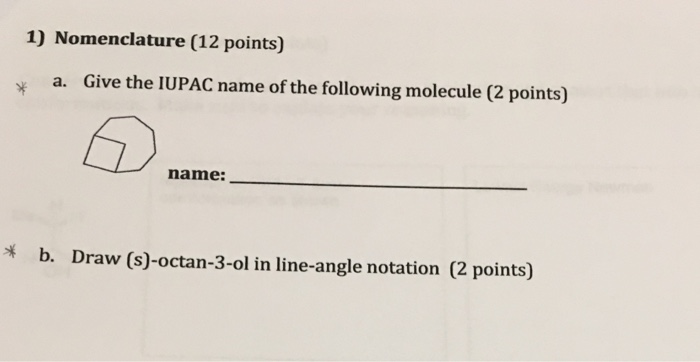 Solved How Do You Solve The Following IUPAC And Nonmemcla