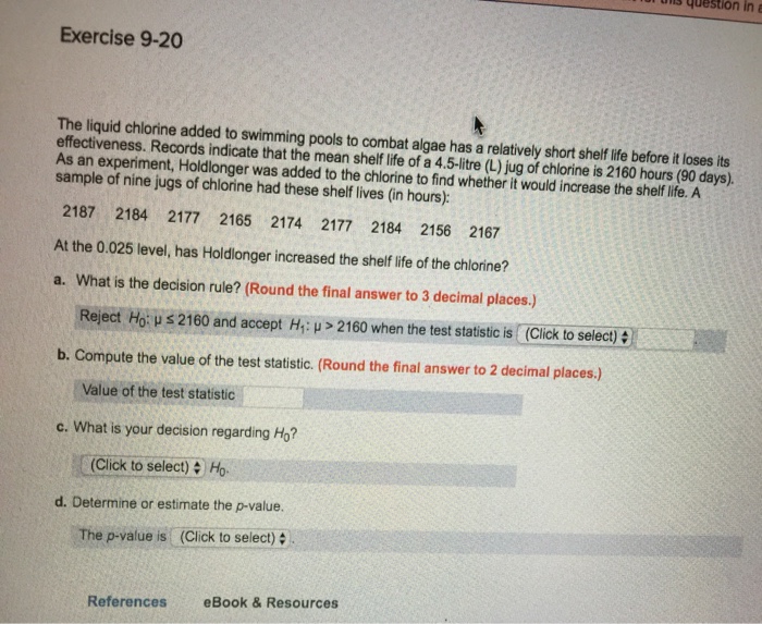 Solved The liquid chlorine added to swimming pools to combat