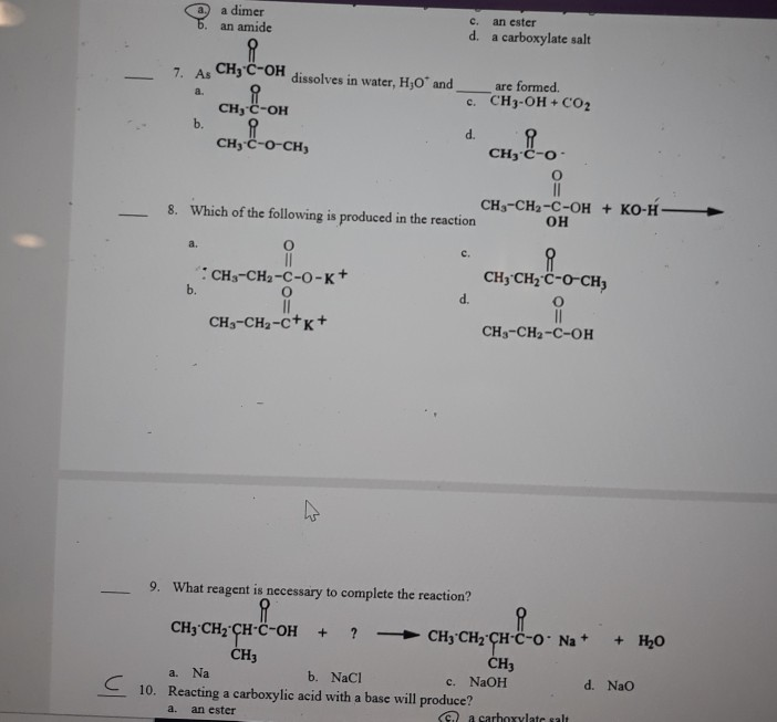 Solved 7. As   Dissolves In Water H30+ And      Are 