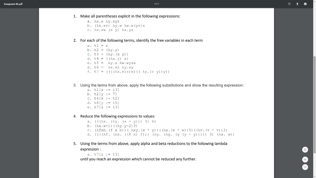 Ansigment 4a Pd 1 1 Make All Parentheses Explicit Chegg Com