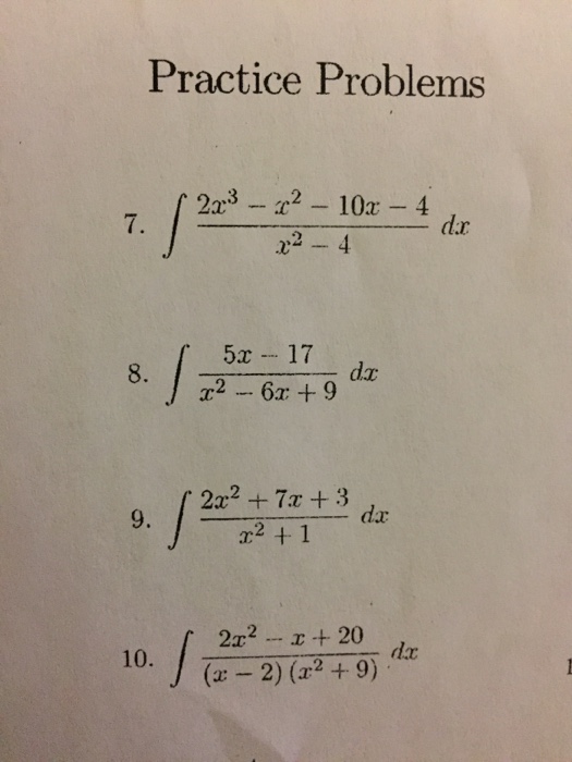 integration of dx x 2 4x 3