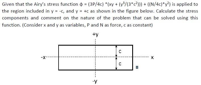 Solved Given That The Airy's Stress Function | Chegg.com