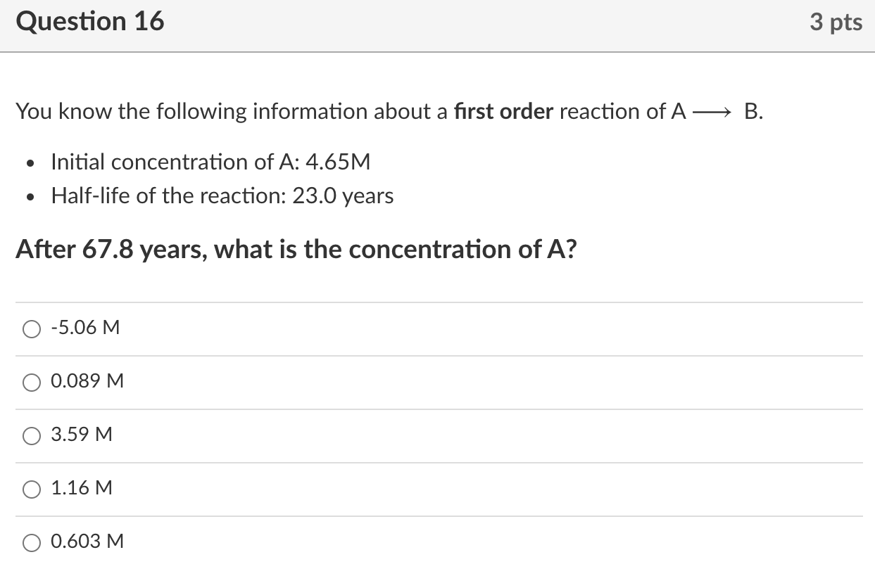Solved Question 13 3 pts Consider the balanced reaction: 2 | Chegg.com