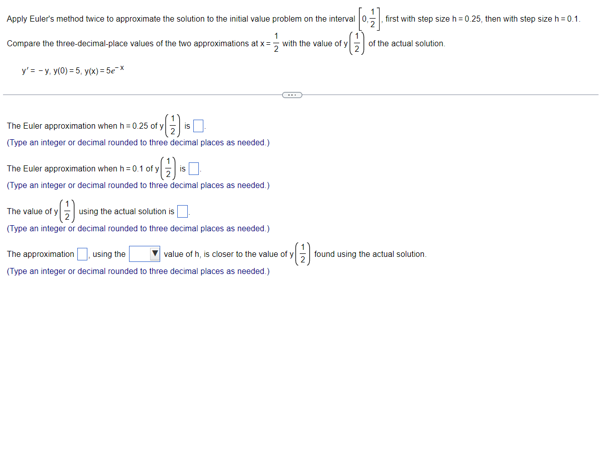 Solved Apply Eulers Method Twice To Approximate The