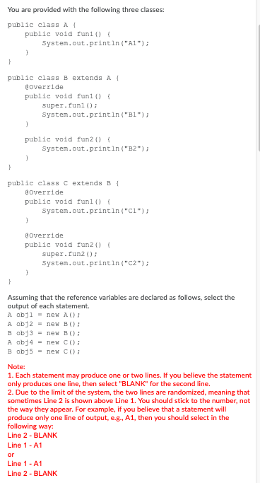Solved You are provided with the following three classes: | Chegg.com