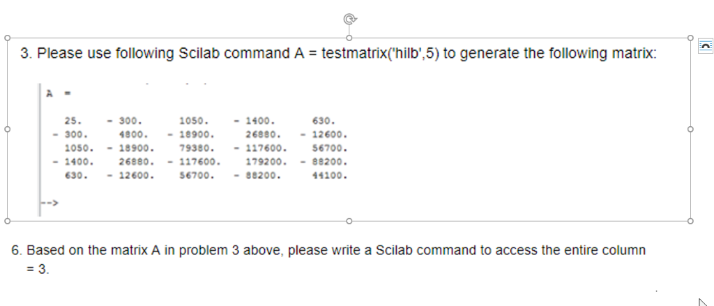 Solved 3. Please use following Scilab command A | Chegg.com