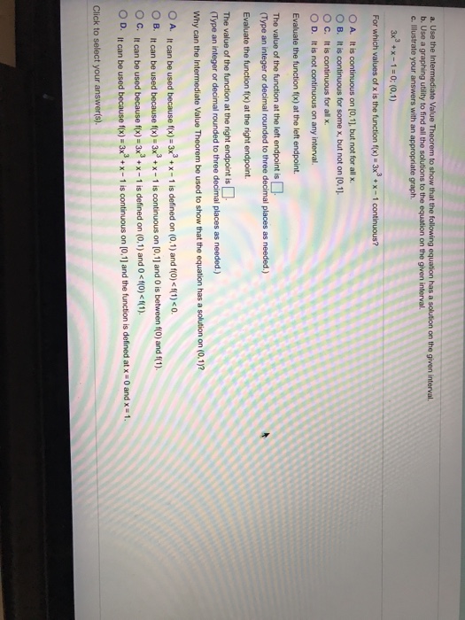 Solved a. Use the Intermediate Value Theorem to show that | Chegg.com