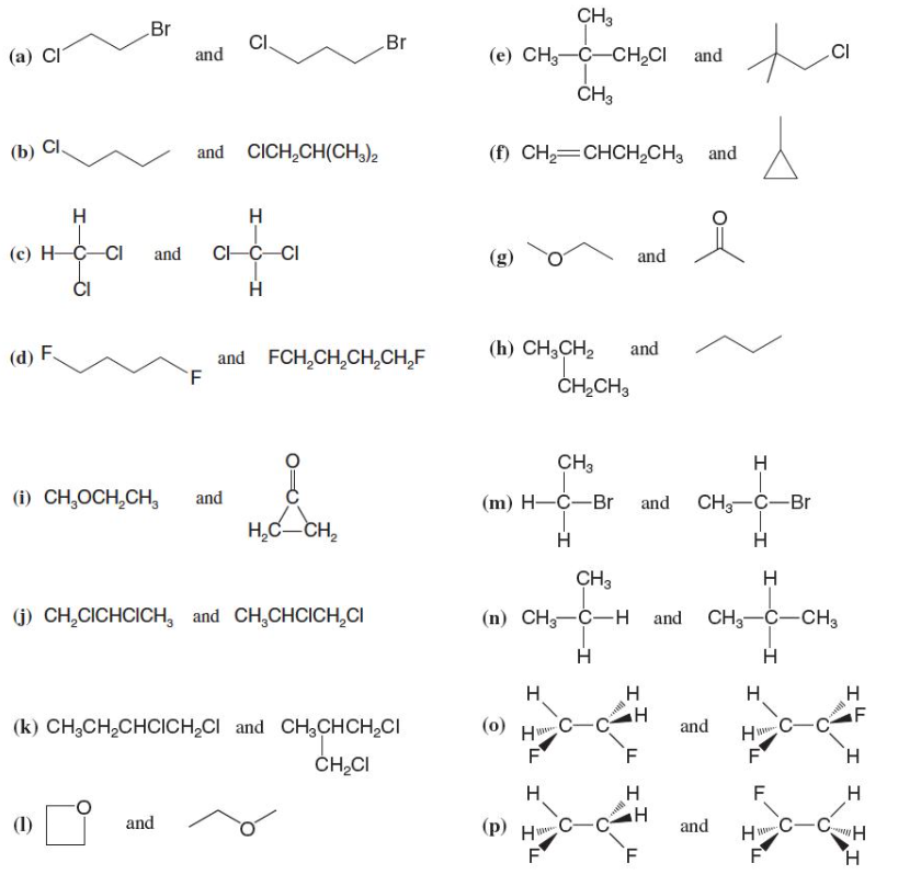 Solved Consider each pair of structural formulas that follow | Chegg.com