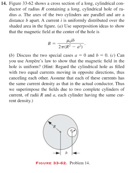 Solved 14. Figure 33-62 shows a cross section of a long, | Chegg.com