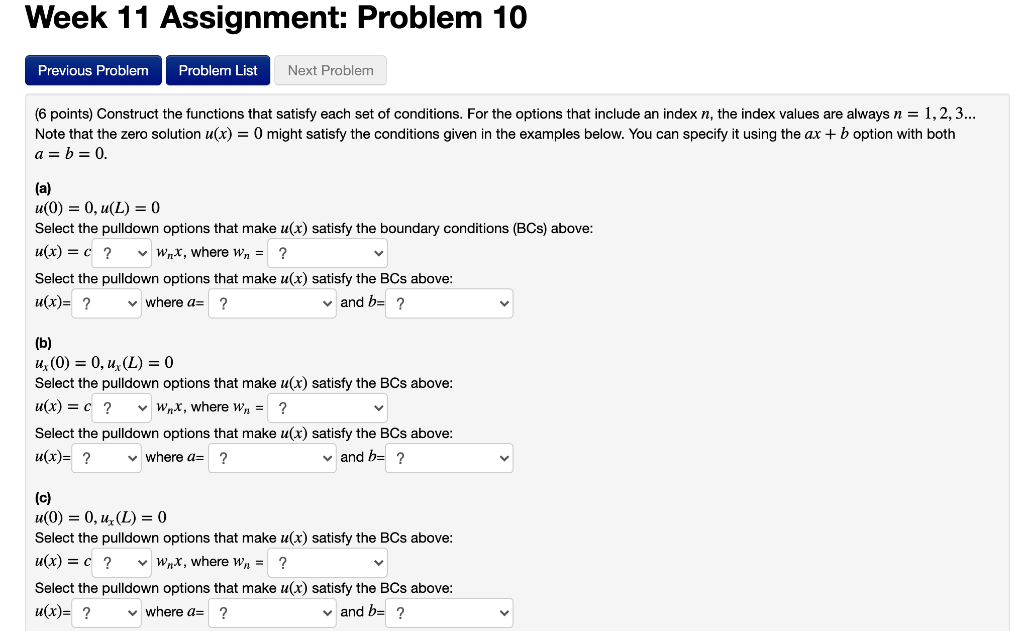 Week 11 Assignment: Problem 10 Previous Problem | Chegg.com