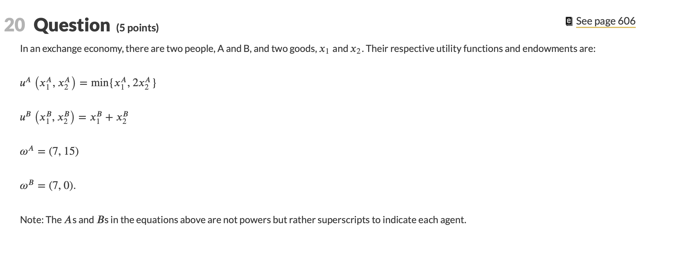 Solved e See page 606 20 Question (5 points) In an exchange | Chegg.com