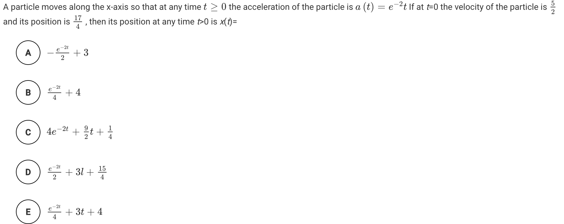 Solved 5 A particle moves along the x-axis so that at any | Chegg.com