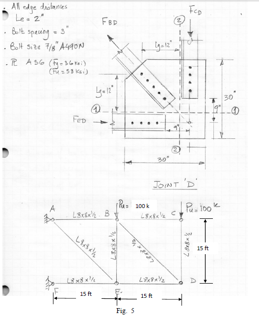 Determine the minimum required gusset plate thickness | Chegg.com