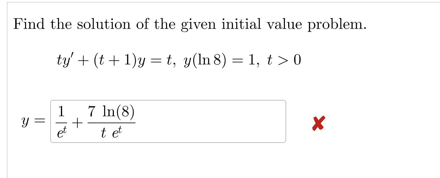 Solved Find the solution of the given initial value | Chegg.com