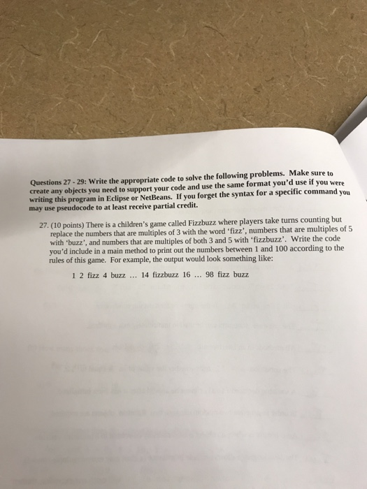 Solved Questions 27-29: Write the appropriate code to solve | Chegg.com