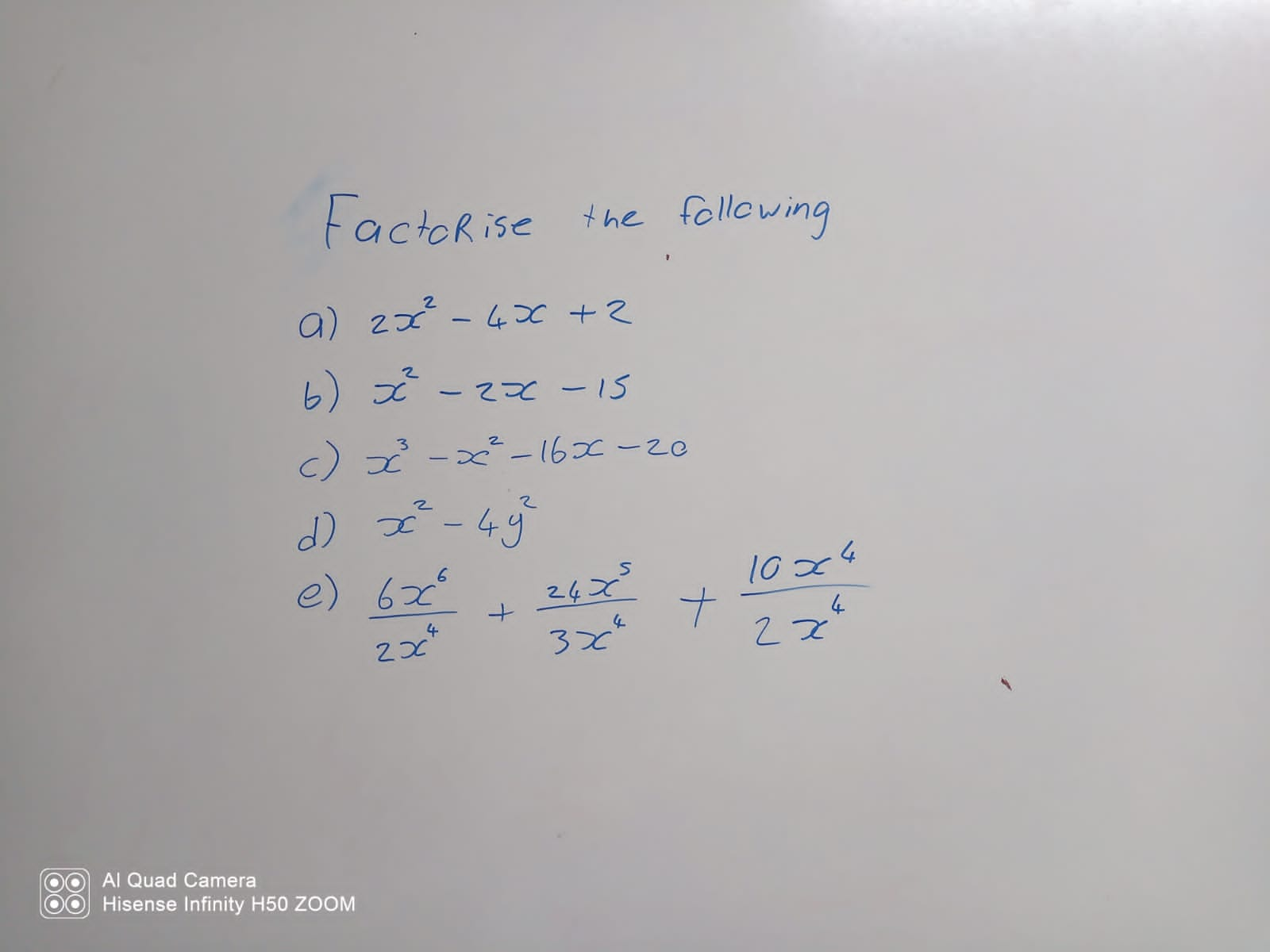 Solved Factorise The Following A) 2x2−4x+2 B) X2−2x−15 C) | Chegg.com