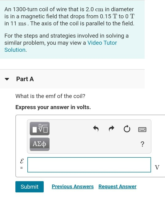 Solved An 1300turn coil of wire that is 2.0 cm in diameter