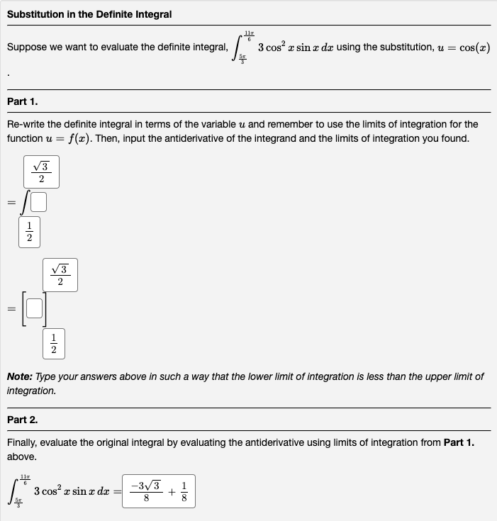 Solved Suppose we want to evaluate the definite integral, | Chegg.com