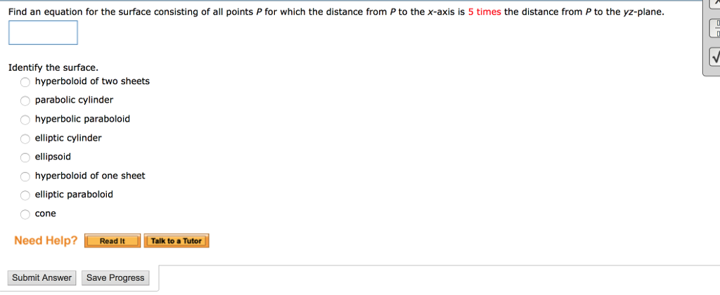 Solved Find An Equation For The Surface Consisting Of All 2425