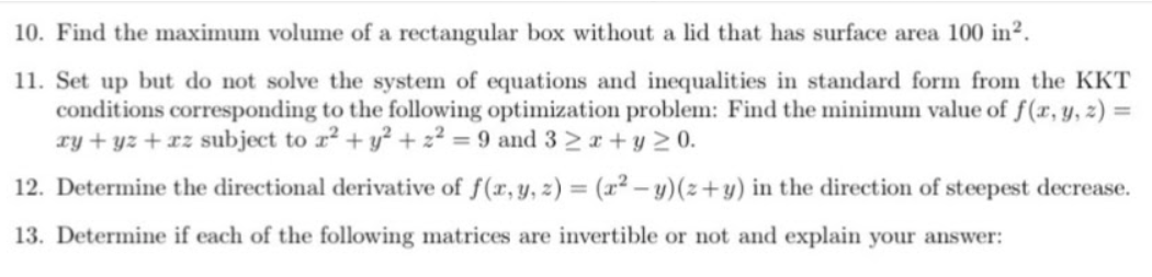 Solved 10. Find the maximum volume of a rectangular box | Chegg.com