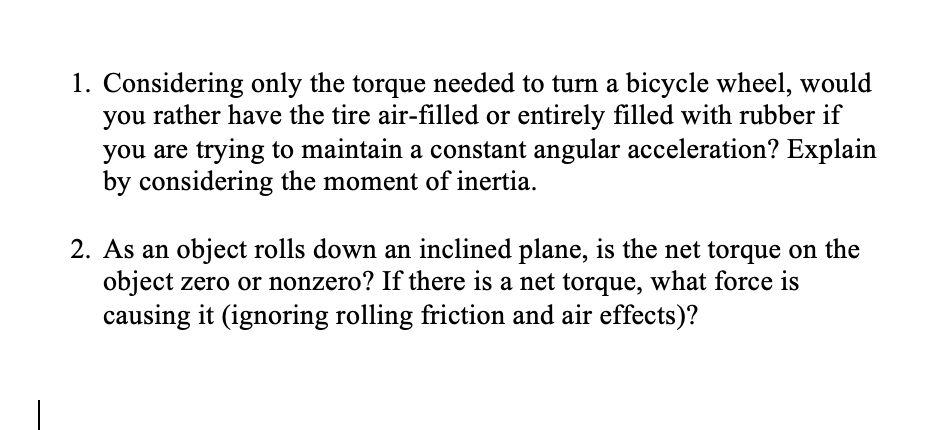 Solved 1. Considering Only The Torque Needed To Turn A | Chegg.com