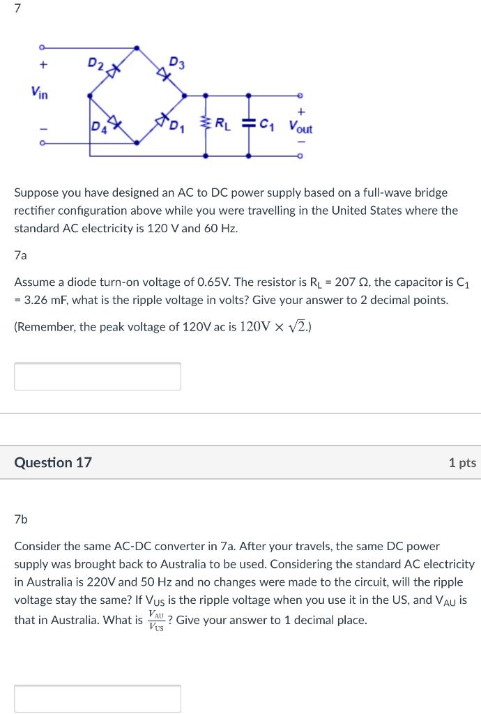 Solved Suppose You Have Designed An AC To DC Power Supply | Chegg.com